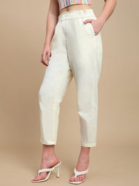 De Moza Women Casual Pants Natural - De Moza