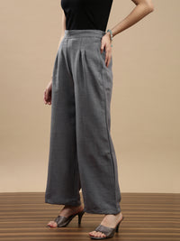 De Moza Women Casual Palazzo Steel Grey