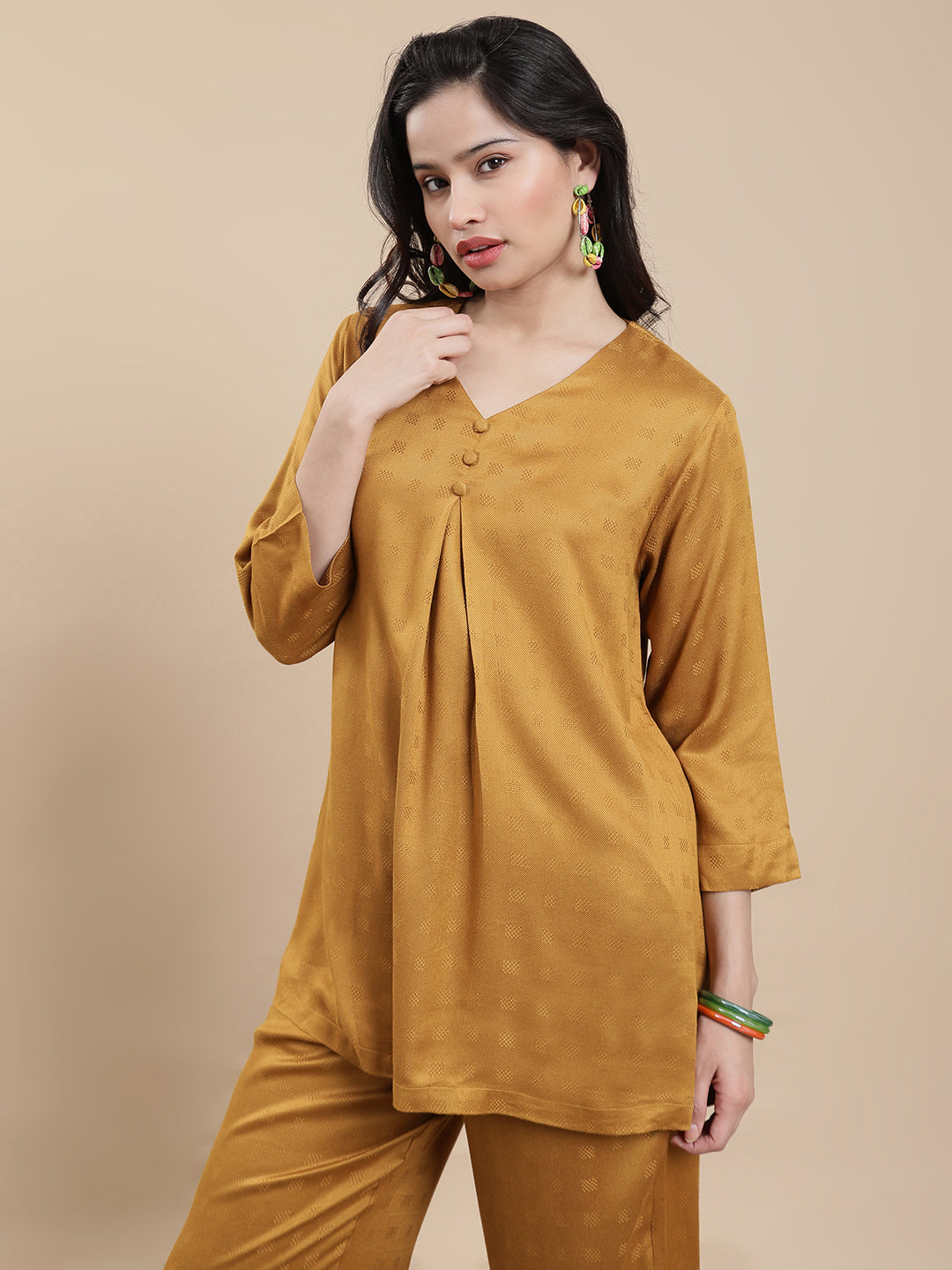 De Moza Women Casual Top Dark Mustard