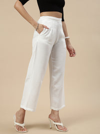 Co-Ord Set(Casual Top & Narrow Palazzo)-White