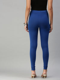 De Moza Ladies Ankle Length Leggings Solid Cotton Ink Blue