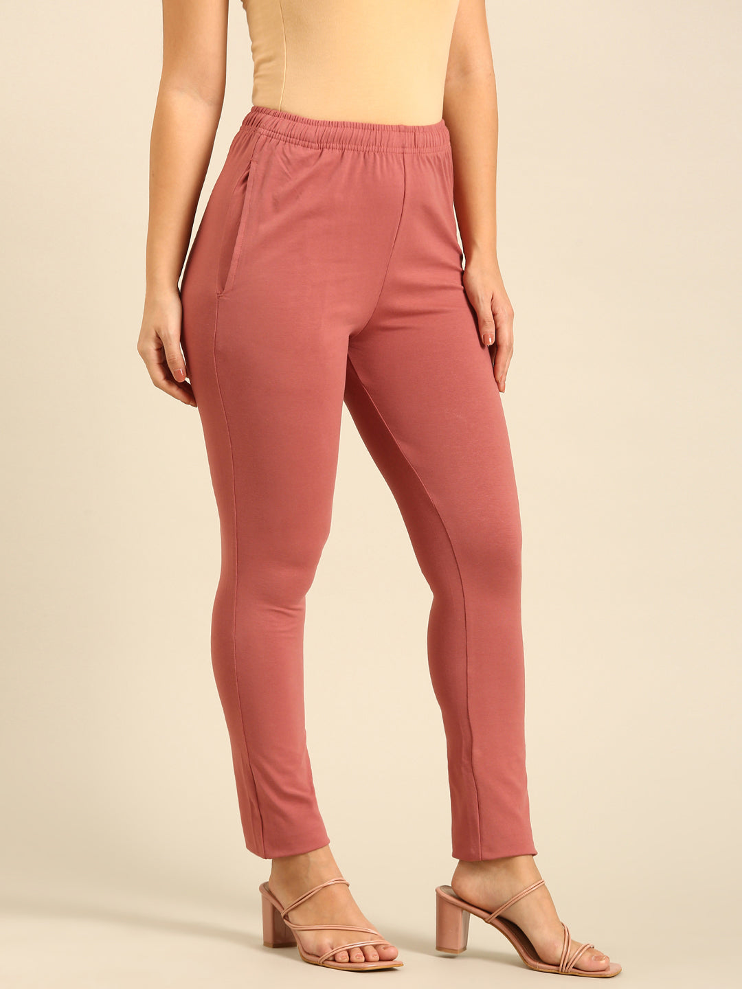 Women's Needle Pants Dark Peach - De Moza