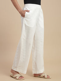 De Moza Women's Officewear Co-ords (Short Kurta & Straight Pant) Offwhite - De Moza