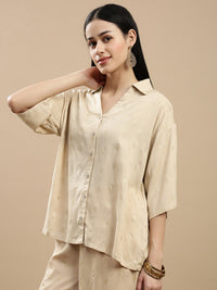 De Moza Women Festive Top Beige