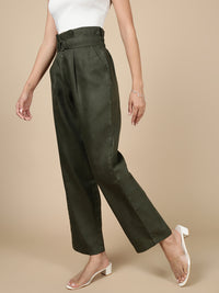 Paper Bag Pant-Dark Olive