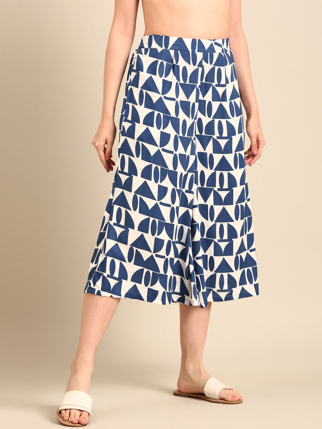 Culottes All Over Print-Blue - De Moza