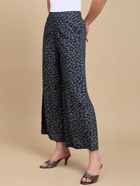 De Moza Women Festive Palazzo Navy Blue - De Moza