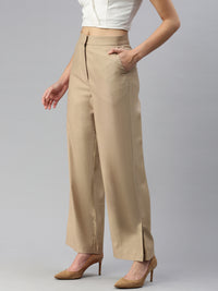 De Moza Women Formal Pants Beige