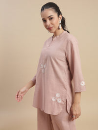 De Moza Women Casual Kurta Light Peach - De Moza