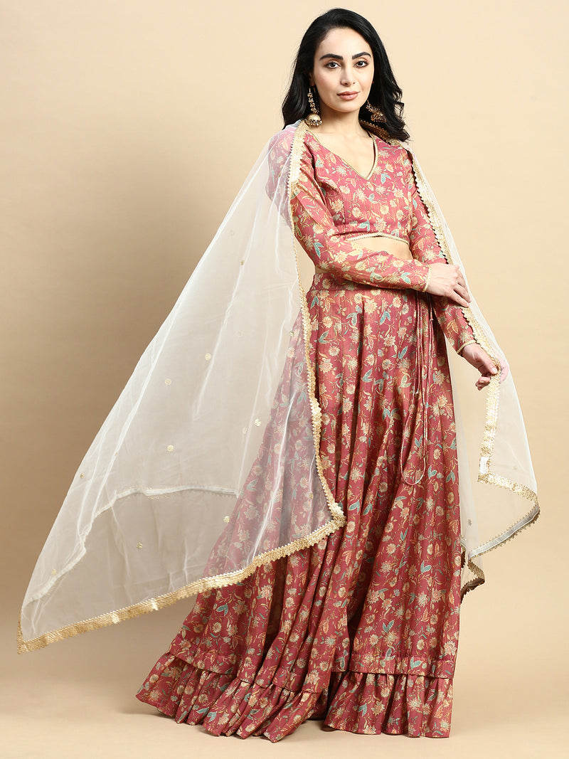 Dupatta Jacquard-White - De Moza