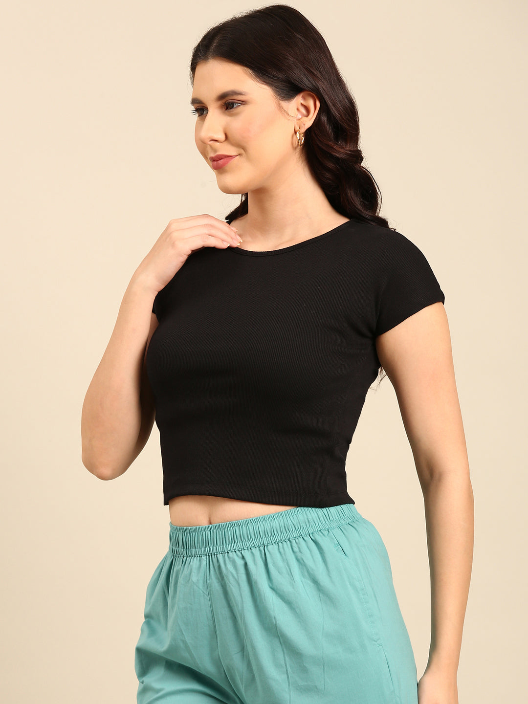 Kimono Sleeve Top-Black - De Moza
