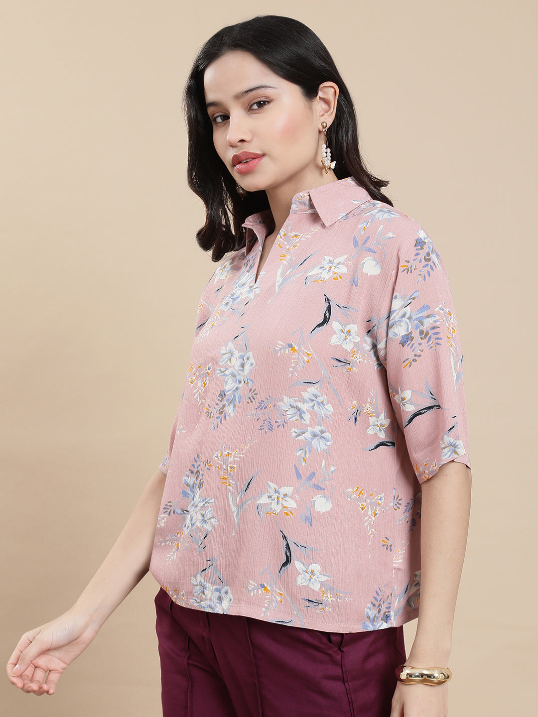 De Moza Women Casual Top Light Pink