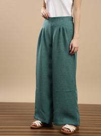 De Moza Women Casual Palazzo Dark Teal