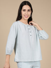 Denim Top-Ice Blue