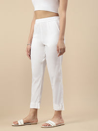 Casual Straight Pant-White