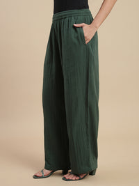 De Moza Women's Officewear Co-ords (Straight Pant & Tunic Top) Bottle Green - De Moza