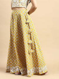 Co-Ord Set (Blouse & Skirt)-Mustard - De Moza