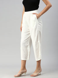 De Moza Women Crop Palazzo Offwhite