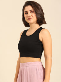 Crop Top-Black - De Moza