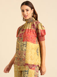 Co-Ord Set (Casual Top & Palazzo)-Multi - De Moza