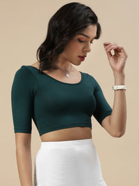 Blouse-Bottle Green - De Moza