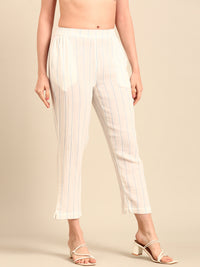 Straight Pant Yarn Dyed-White - De Moza