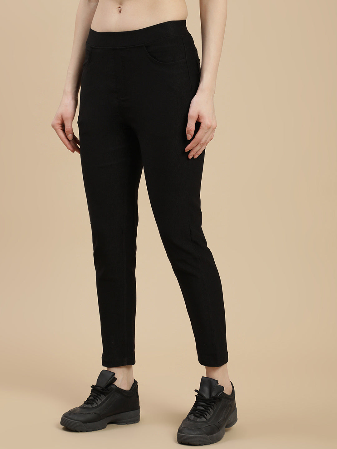 De Moza Women's Casual Jegging Black - De Moza