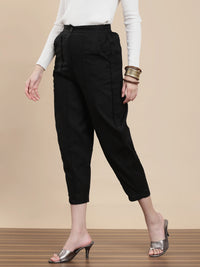 De Moza Women Casual Pants Black