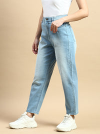 Jeans Mom Fit-Ice Blue - De Moza