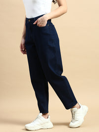 Straight Fit Jeans-Dark Blue - De Moza