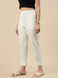 Casual Straight Pant-Cream