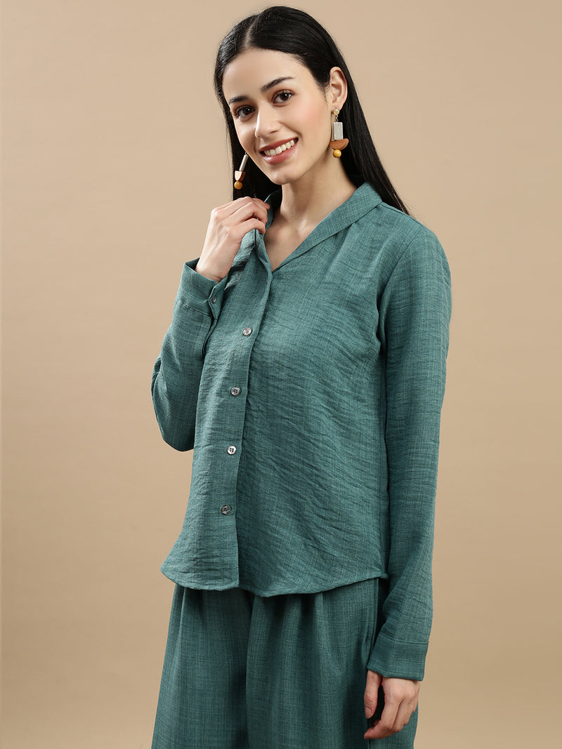 Co-ord Set (Top & Palazzo) - Dark Teal
