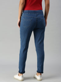 De Moza Women Casual Jegging Mid Blue