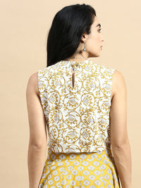 Co-Ord Set (Blouse & Skirt)-Mustard - De Moza