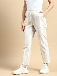 Straight Pant Striped-Beige - De Moza