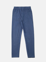 De Moza Girls Solid Jegging Indigo Blue