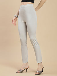 De Moza Women's Festive Pants silver - De Moza