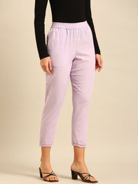 Straight Pant-Lilac - De Moza
