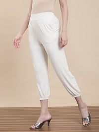 De Moza Women Casual Jogger Offwhite