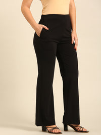 Fit & Flare Pant-Black - De Moza