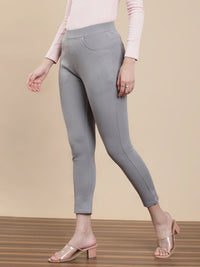 De Moza Women Casual Jegging Light Grey