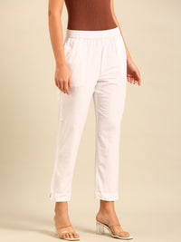 Cigarette Pants-White - De Moza