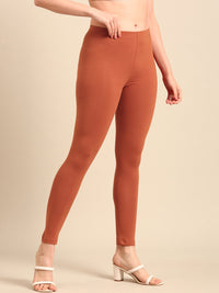 Ankle Length Leggings Cotton-Rust - De Moza