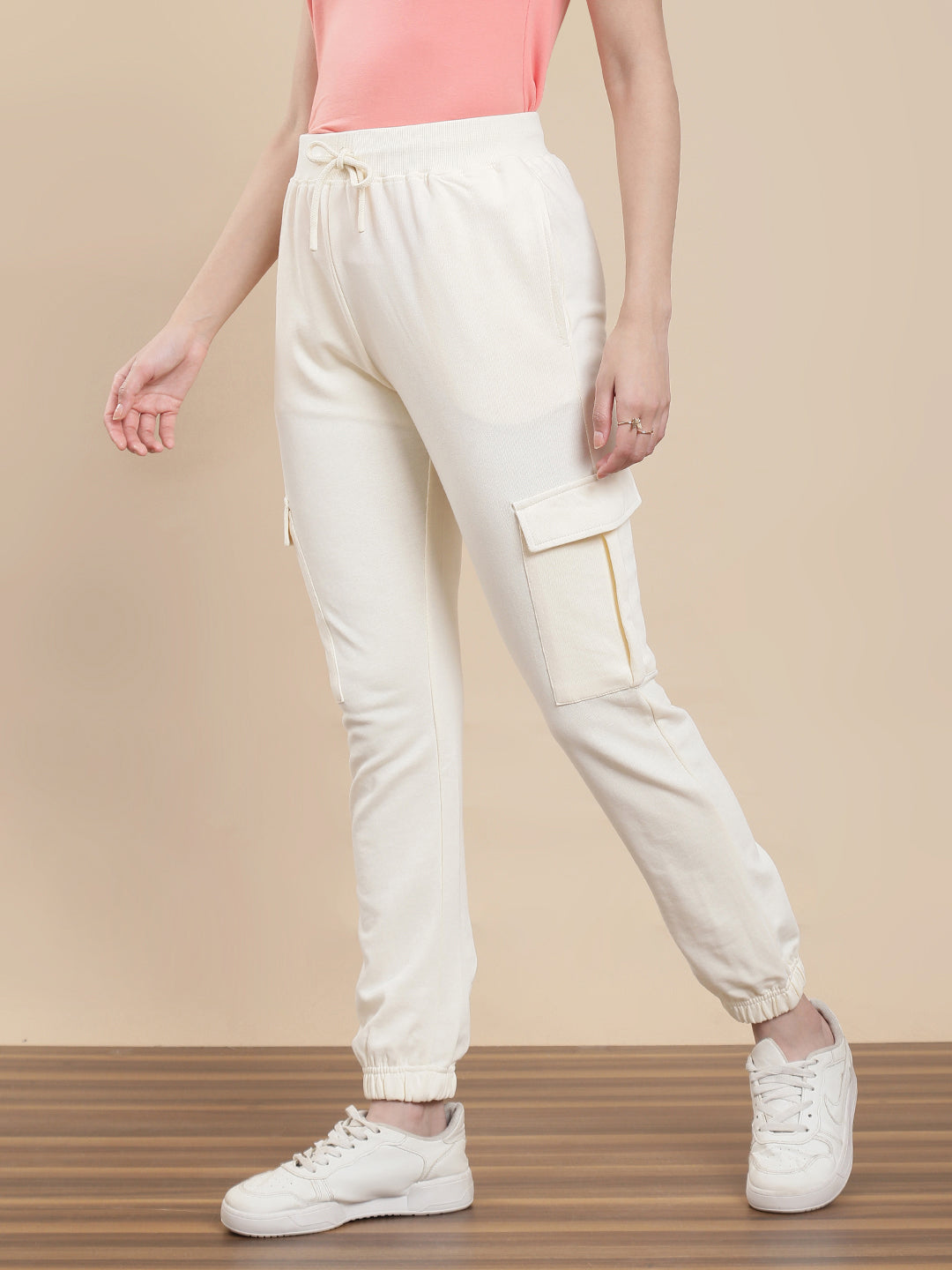 De Moza Women Casual Jogger Cream