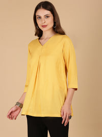 De Moza Women Woven Viscose loosed Fit Top Gold - De Moza