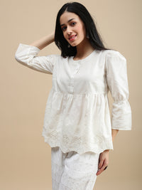 De Moza Women Casual Top Offwhite