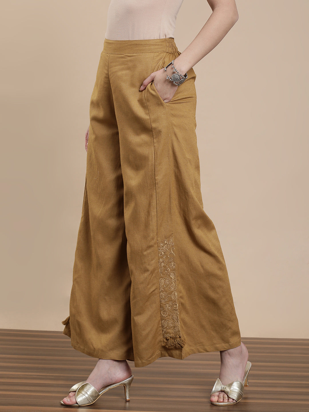 De Moza Women Casual Palazzo Bronze