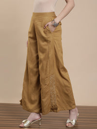 De Moza Women Casual Palazzo Bronze