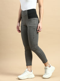Treggings Jacquard Polyester-Black - De Moza