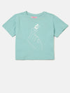 PIPIN Girls T-Shirt Solid Cotton Petrol - De Moza
